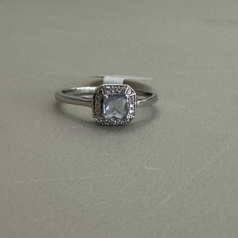 BP Silver Ring with Clear Gemstone